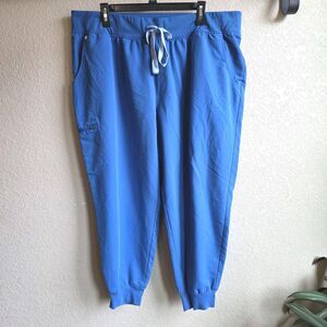 FIGS Zamora royal Blue Scrub Pants Joggers Size Women's 4XL Petite Short